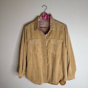 NWT | Love Tree Reversible Corduroy Utility Jacket in Light Brown | Size Med